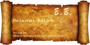Beleznai Bálint névjegykártya